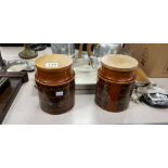 2 HORNSEA STORAGE JARS