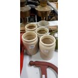 5 STONEWARE JARS