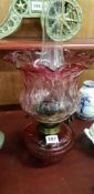 ANTIQUE RUBY OIL LAMP