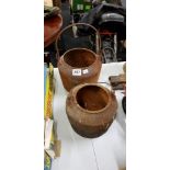 2 OLD BLACK CAST IRON POTS