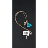 GOLD CHAIN WITH CHARM AND TRIANGLE DROP