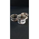 3 SILVER NAPKIN RINGS