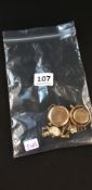 BAG OF SCRAP GOLD AND WATCH MOVEMENTS TOTAL WEIGHT 32.4 GMS