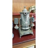 ANTIQUE PEWTER/PLATED CONTINENTAL SAMOVAR