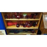 3 SHELF LOTS OF RUBY GLASS