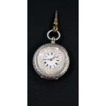 ANTIQUE SILVER FOB WATCH