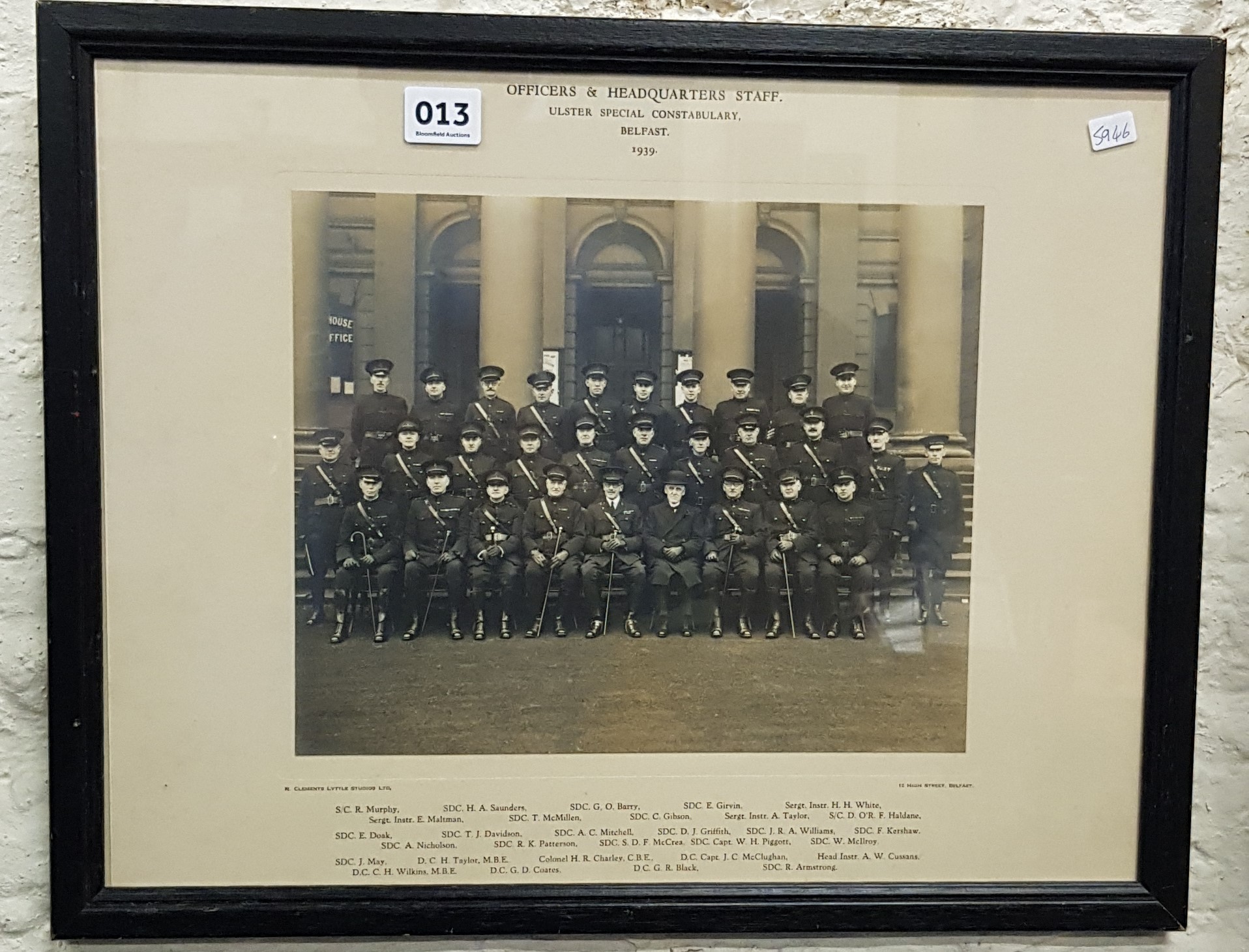 ORIGINAL ULSTER SPECIAL CONSTABULARY PHOTO BELFAST 1939