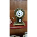 EDWARDIAN BRASS MANTLE CLOCK