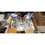 5 PIECE PIQUET WARE ICLUDING TRAY