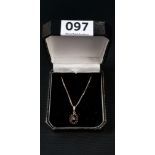 9CT GARNET DROP ON CHAIN