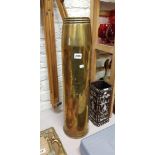 LARGE BRASS ANTIQUE GUN SHELL