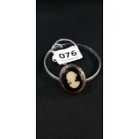 SILVER BANGLE AND CAMEO