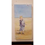 OIL PAINTING BOY ON BEACH