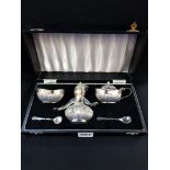 SILVER CRUET SET CASED