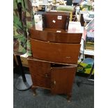 VINTAGE RECORD PLAYER AND LP CABINET