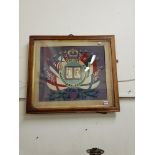 LARGE FRAMED WW1 EMBROIDERED FORGET ME NOT