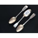 3 GEORGIAN IRISH SILVER TEASPOONS