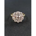 18 CARAT GOLD DIAMOND CLUSTER RING WITH 1.82 CARAT OF DIAMONDS