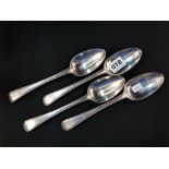 4 SILVER TABLESPOONS - LONDON 1775