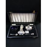 SILVER CRUET SET CASED