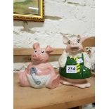 2 ORIGINAL WADE NAT WEST PIG MONEY BOXES