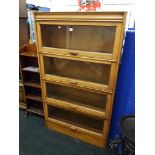 BLONDE OAK TILT DRAWER BOOKCASE