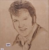 PRISON ART - ELVIS ON HANDKERCHIEF - LONG KESH BY W FERGUSON - PRISONER 1986