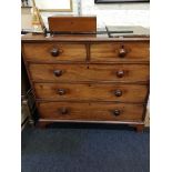 GEORGIAN CHEST OF DRAWERS WITH LATER VICTORIAN HANDLES