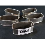 5 SOLID SILVER NAPKIN RINGS 47G