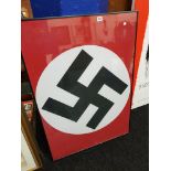 LARGE FRAMED REPRODUCTION THIRD REICH FLAG