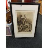 ANTIQUE PRINT - TRUE TILL DEATH