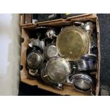 BOX OF SILVER PLATES