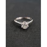 18CT WHITE GOLD DIAMOND SOLITAIRE RING WITH 0.66 CARAT DIAMOND SIZE J