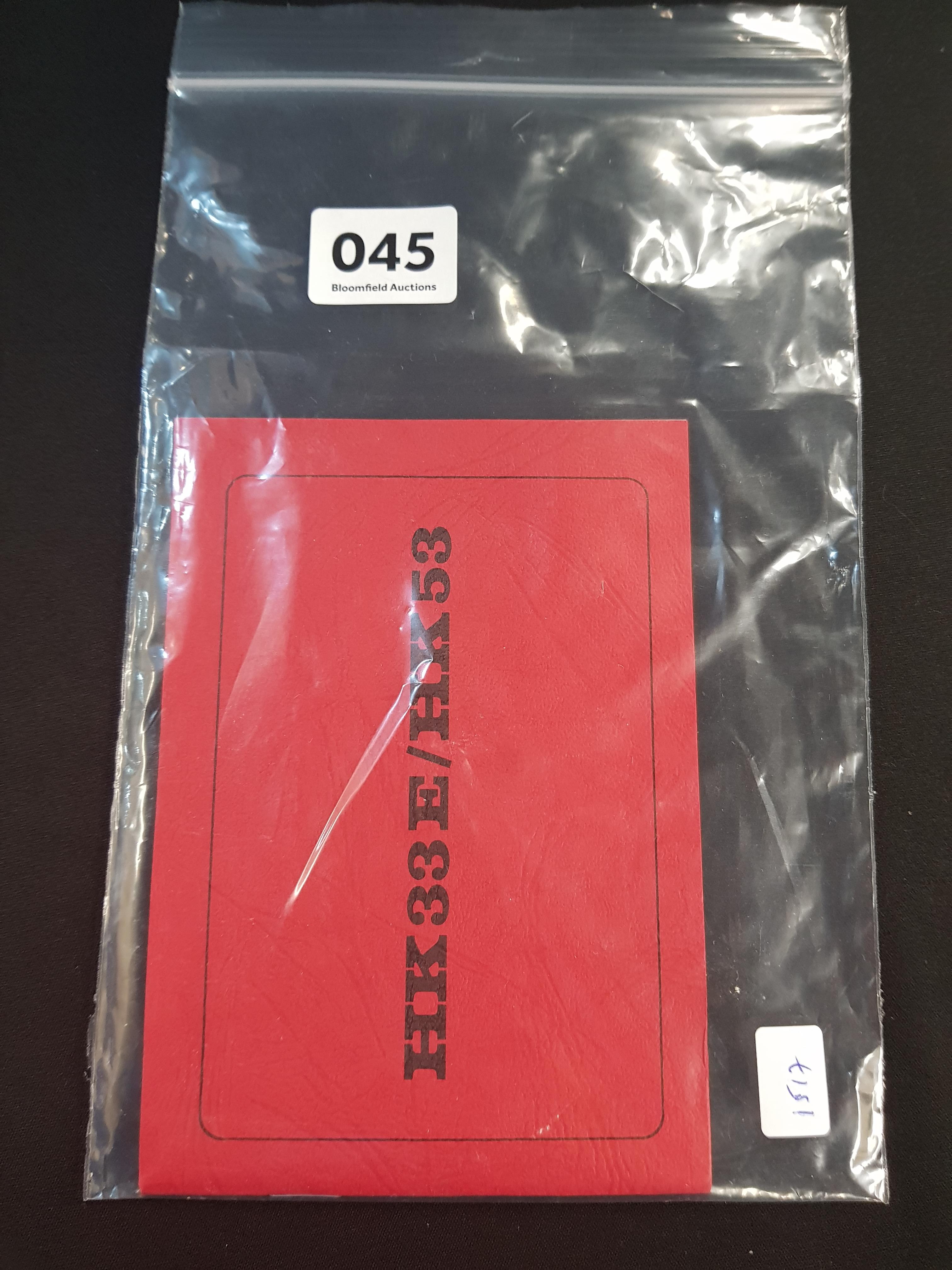 MANUAL FOR GUN HK33E/HK53