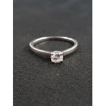 18CT WHITE GOLD DIAMOND SOLITAIRE RING 0.31 CARAT DIAMOND COLOUR H CLARITY VSI WITH CERTIFICATE SIZE
