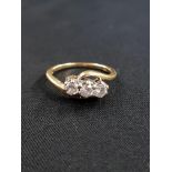 18 CT YELLOW GOLD DIAMOND RING WITH CIRCA HALF CARAT OF DIAMONDS SIZE N