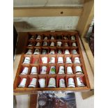 COLLECTION OF 35 THIMBLES AND CASE