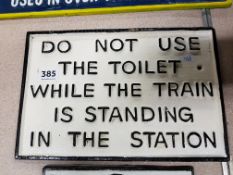 REPRO CAST IRON 'DO NOT USE THE TOILET' SIGN