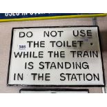 REPRO CAST IRON 'DO NOT USE THE TOILET' SIGN