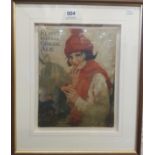 RARE FRAMED ROSS'S BELFAST GINGER ALE ADVERTISEMENT SIGN ON LINEN