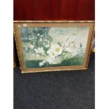 LARGE ORIENTALBAMBOO GILT FRAMED PICTURE