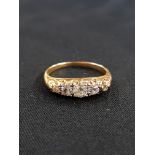 BEAUTIFUL ANTIQUE 18CT GOLD 5 STONE DIAMOND RING WITH 0.50 CARAT OF DIAMONDS SIZE M1/2