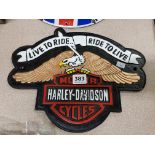 REPRO CAST IRON HARLEY DAVIDSON SIGN