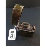 VICTORIAN LEATHER BRITISH ARMY OFFICERS CAMPAIGN INKWELL