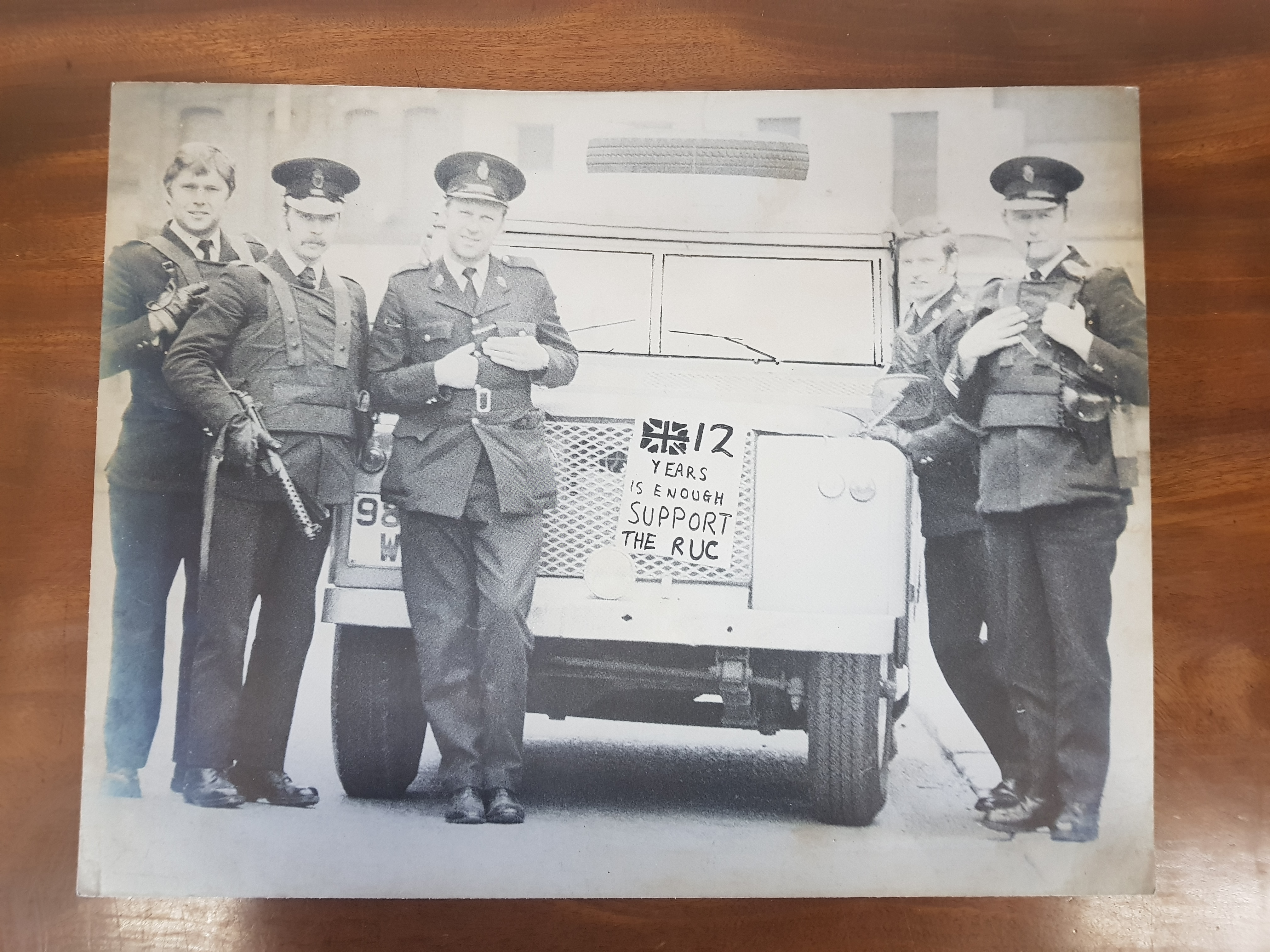 LARGE IAN PAISLEY PRODUCED SUPPORT THE ROYAL ULSTER CONSTABULARY PHOTOGRAPH