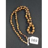 ANTIQUE GRADUATED TIGERS EYE BEAD NECKLACE