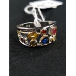 SILVER GEM SET DRESS RING