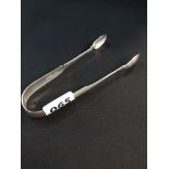 GEORGIAN IRISH SILVER SUGAR TONGS DUBLIN 1811