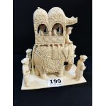 ANTIQUE IVORY CARVED ELEPHANT GROUP