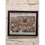 FRAMED MANCHESTER UTD PHOTO IN MEMORIAM MUNICH AIR DISASTER